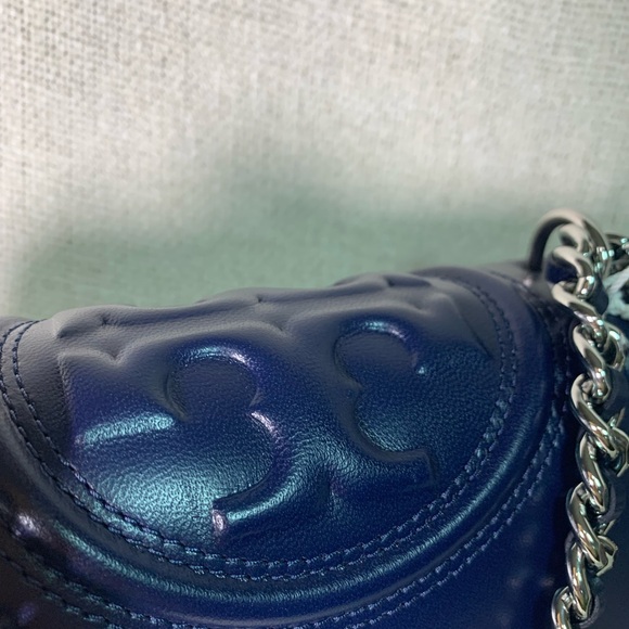 NEW Tory Burch Fleming Royal Navy Small Convertible Crossbody Bag/Shoulder Bag - Picture 6 of 16